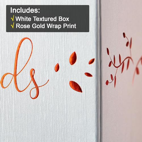 White & Rose Gold Card Box, Large 12” x 8” Gift Card Holder Wedding Mailbox | Sweet 16, Birthday Party, Graduation, Baby & Bridal Shower, Quinceanera, Money Basket, Funeral, Retirement, Pink Envelope Box