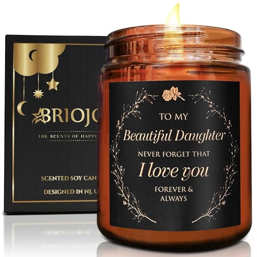 My Beautiful Daughter Candle Gift from Mom Dad - Unique Valentines Day, Love You, Bridal Shower, Wedding, Mother's Day, Birthday Gift for Daughter Adult - Cashmere Vanilla Scented Soy Candle - color: Beautiful daughter