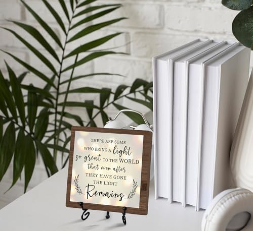 Sympathy Desk Decor Sign, Celebration Of Life Decorations, Desk Decor Signs For Home Bedroom, There Are Some Who Bring A Light Sign, Wooden Decoration With Stand -D02 - style: Brown WoodSign3