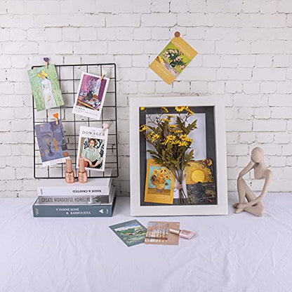 Frametory 11x14 Shadow Box Frame Display Case, 2-inch Depth (White) - color: White, size: 11x14(1 Set)