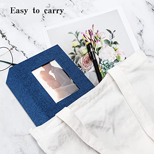 Vienrose 4x6 Photo Album,100 Pockets,Linen Cover with Window,Blue | Cover Window, Acid Free Pages, Linen Hardcover, Baby Wedding Family Photos - color: Blue, size: 100 Pocket