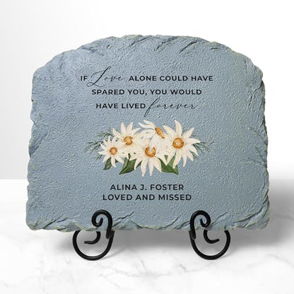 Let's Make Memories Personalized Memorial Garden Stone - Sympathy - Loss of Loved One - Grave Marker - Condolences - Indoor/Outdoor - Durable Resin - Radiant Tribute - style: Radiant Tribute
