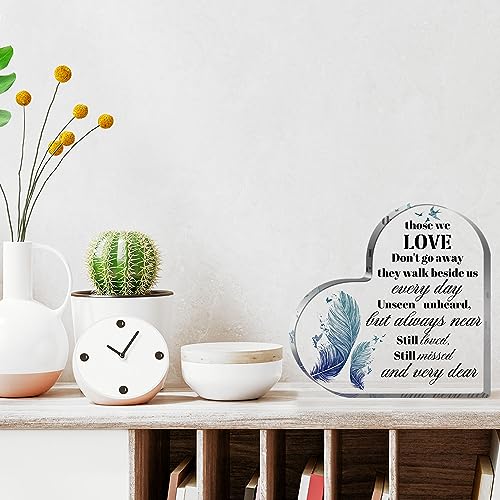 Sympathy Gifts Acrylic Heart Shape Memorial Bereavement Gift Paperweight Remembrance Decorations Funeral Grief Condolence Memorial Ornaments for Loss of Loved One of Mother Father - style: 021