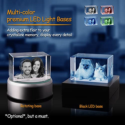 3D Crystal Photo, Personalized Gift for Mother's Day, Father's Day, Customized Gifts for Wife, Women, Him, Her, Dad and Mom. Custom Picture Gifts for Birthday, Wedding & Anniversary.(Small Landscape) - size: Small Landscape