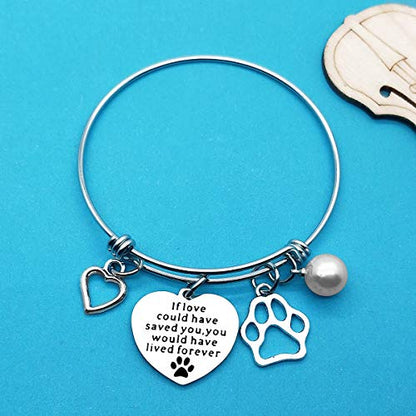 Xiahuyu Pet Memorial Bracelet Gift If Love Could Have Saved You You Would Have Lived Forever Bracelet Loss of Pet Gifts Sympathy Gifts for Loss of Dog In Memory of Dog Cat Gift