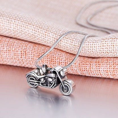 COCO Park Motorcycle Cremation Urn Pendant Necklace Punk Personalized Ashes Holder Keepsake Memorial Jewelry - color: Style 1 (Non-Engraving)