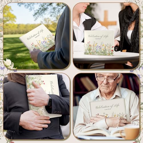 Patelai Funeral Guest Book with Pen, Vintage Wildflower - style: Vintage Wildflower
