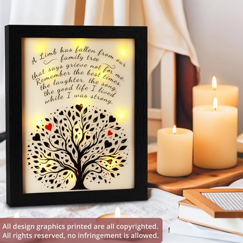 Memorial Gifts LED Shadow Box Sympathy Gift Condolences Grief Family Tree - size: Family Tree