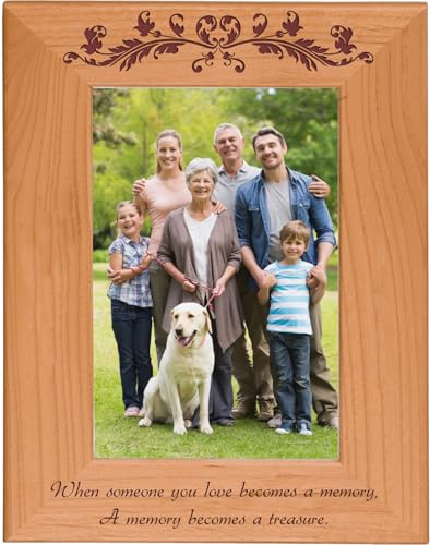 When someone you love becomes a memory - A memory becomes a treasure - Engraved Natural Alder Wood Tabletop/Hanging Wooden Memorial Picture Frame (8x10-inch Vertical) - size: 8x10-inch Vertical
