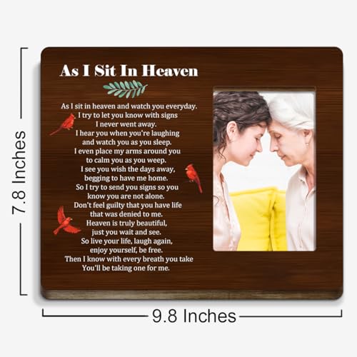 As I Sit in Heaven Wood Picture Frame,Memorial Sympathy Gifts for Loss of Loved One,Condolences Gift for Loss of Loved One,Bereavement Gifts Idea for Mom Father - style: Grandma-2