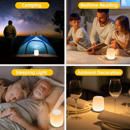Night Light LED Touch Night Dimmable with 20 Levels of Brightness 4 Timers Rechargeable Battery for Bedroom Baby Nursery Living Room Home for Kids and Adult Breastfeeding Sleep Aid White