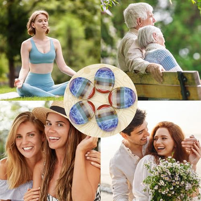 7 Chakra Worry Stone Healing Crystal–Anxiety Relief Items Gifts - color: 7chakra Oval Shaped