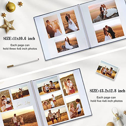 potricher Self Adhesive Photo Album 40 Pages, Linen cover, Gray | Photo Album Self Adhesive 4x6 5x7 8x10 Pictures, Linen Cover DIY Scrapbook Albums for Family, Wedding, Baby, Anniversary - color: Gray, size: 11x10.6 Inches 40 Pages