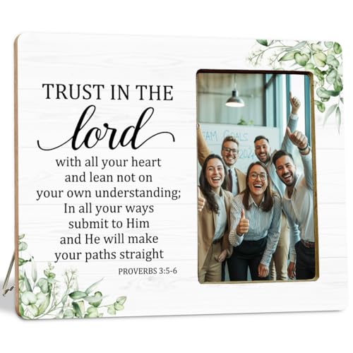 Christian Gifts Picture Frame for Faith, Trust in the Lord Gifts Picture Frame for Women Men - color: Christian