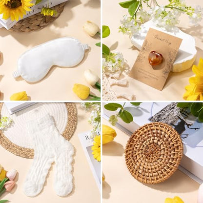 Suhctuptx Care Package for Women, Best Friend Birthday Gifts Self Care Gifts Get Well Soon Gift Baskets for Women, Thinking of You Inspirational Gift for Her Mom Friends Sisters Girlfriend - color: White