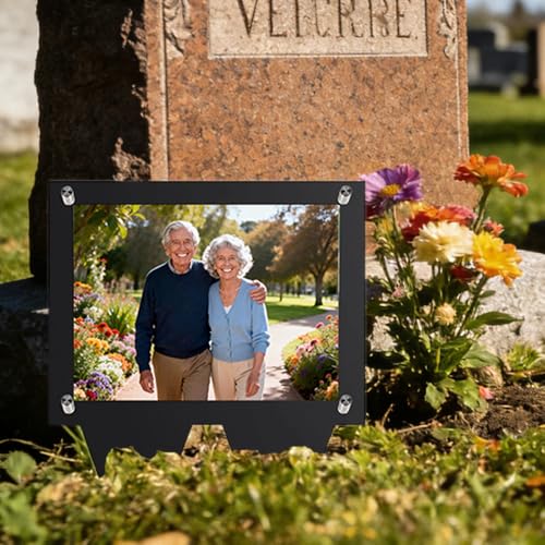Waterproof Picture Frame for Grave 5x7, Outdoor Picture Frame - color: Black