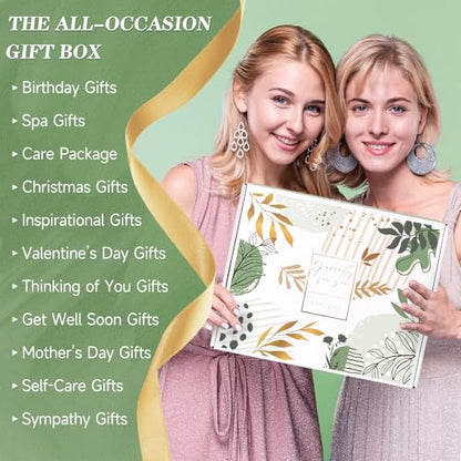 Get Well Soon Gift Baskets for Women, Sending Warmth Gift, Self Care Gifts, Spa Care Package After Surgery Inspirational Thinking of You Sympathy Gift, Birthday Mother's Day Easter Gifts - color: White
