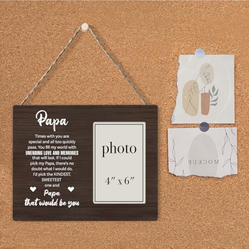 Papa Picture Frame Gifts from Grandkids, Gifts for Papa Fathers Day, Grandpa Photo Frame for 4 x 6 Inch Photo - color: Papa