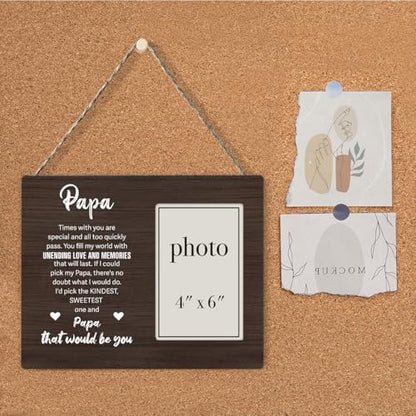 Papa Picture Frame Gifts from Grandkids, Gifts for Papa Fathers Day, Grandpa Photo Frame for 4 x 6 Inch Photo - color: Papa