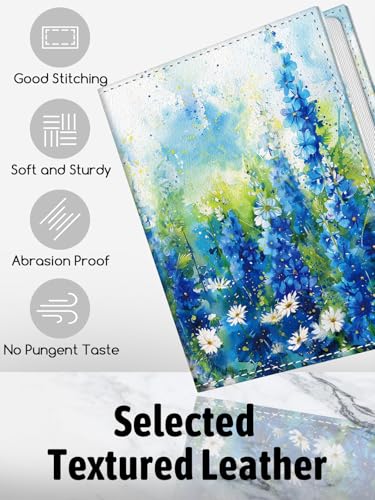 Photo Album 4x6, 56 Pockets Small Picture Book Blue Daisy Flower - color: Blue Daisy Flower