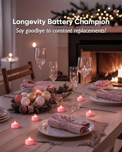 Amagic 12Pack Pink Flameless LED Tea Lights Candles Battery Operated - color: Pink, size: 12 Pack