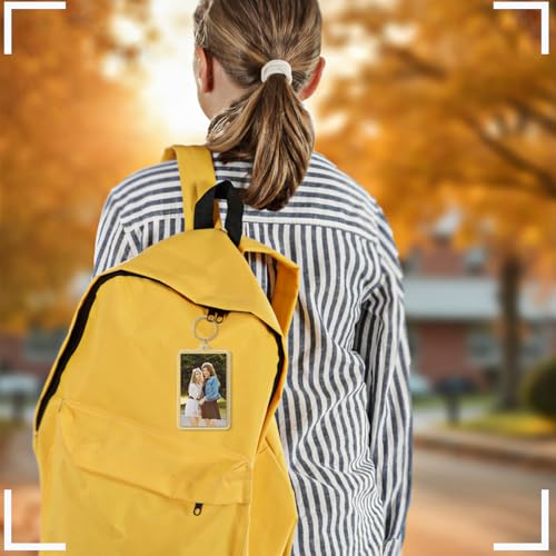 6PCS Acrylic Photo Frame Keychain Holder, 2 Size Personalized Custom Picture Frame Keychain Photo Insert Keychains Holder Personalize Favor Graduation Gift (2"x3", 1.3"x2")