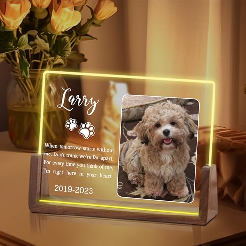 Customized Dog Memorial Gifts, Personalized Dog Memorial Gifts for Loss of Dog, Dog Memorial Night Light, Dog Loss Sympathy Gift, Pet Memorial Gifts, Pet Memorial Acrylic Plaque, Cat Memorial Gifts - color: S11