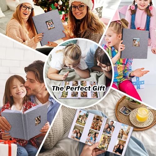 Photo Album 4x6 Vertical 600 Photos with Writing Space, Grey - color: Grey
