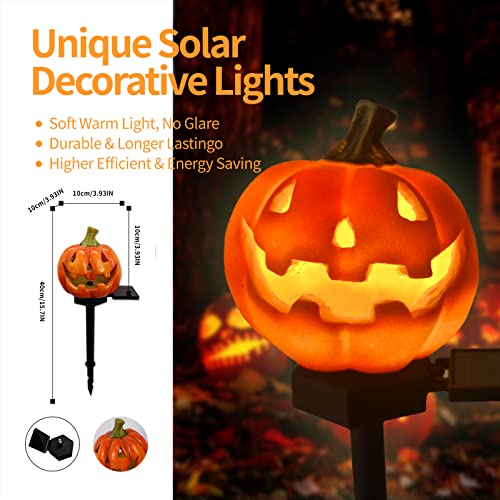 QH & Garden Pumpkin Solar Light -Garden Solar Powered Outdoor Decor | Balcony, Yard, Lawn, Pathway, Solar Powered, Halloween Decorations，LED Waterproof Pumpkin Light - style: Pumpkin