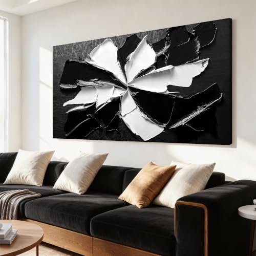 Abstract Wall Art Decoration Modern Wall Art Pictures for Living Room Abstract Canvas Art Wall Decor Minimalist Black and White Wall Art Prints Flowers Artwork for Walls Office Home Decor 20"X40" - color: JYQ-X, size: 40"L x 20"W