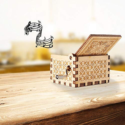 Valentines Day Gifts for Mom Music Box to My Mom from Son Hand Crank Engraved Musical Box Mechanism Antique Vintage Gifts for Mothers Day - style: C.Daughte to Mom