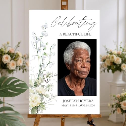 Funeral Entrance Custom Photo Sign – Personalized In Loving Memory Yard Banner – Outdoor Durable Design - color: Version 8