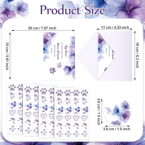 Geyoga 36 Set Pet Sympathy Card with Envelope Bulk, Melancholy Purple - color: Melancholy Purple