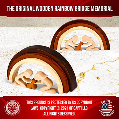 Capti Rainbow Bridge Cat Memorial Gifts, Loss of Cat Sympathy Gift - I'll Meet You at The Rainbow Bridge - Pet Loss Gifts, Bereavement, Sympathy Keepsake for Loss of Pet (Cat and Family)