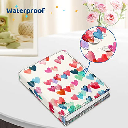Fintie Photo Album 5x7 Photos, 52 Pockets Small Capacity Wallet Albums Book | Vegan Leather Cover, 5X7 Picture Keepsakes, Family/Wedding/Travel Memory Book, For Boys Girls Art Work, Raining Hearts - color: Raining Hearts