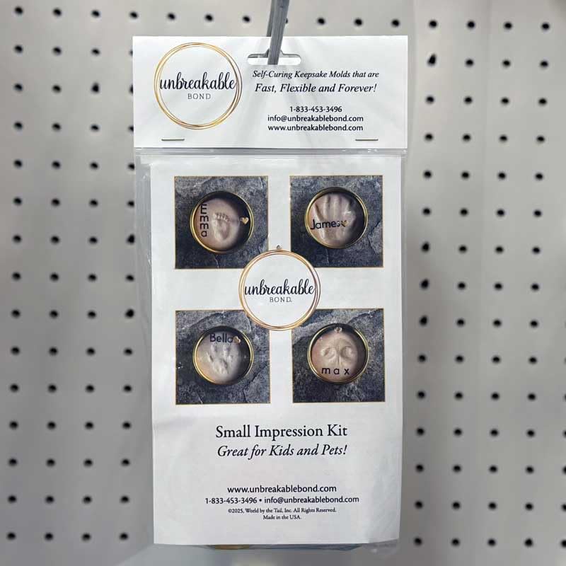 Unbreakable Bond® Pet Paw Print Memory Kit, Self-Curing Molding Putty with Gold Display Tin, No-Bake Pet Memorial Impression Set (Small) - size: Small