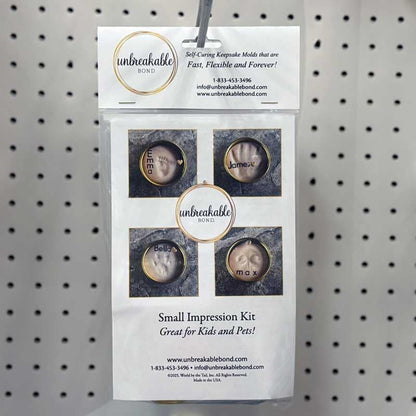 Unbreakable Bond® Pet Paw Print Memory Kit, Self-Curing Molding Putty with Gold Display Tin, No-Bake Pet Memorial Impression Set (Small) - size: Small