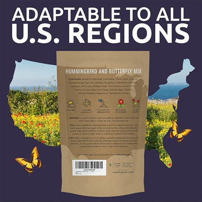 Bulk Wildflower Seeds Butterfly and Hummingbird Mix - 1 Pound Bag - Over 120,000 Open Pollinated Annual and Perennial Seeds - size: Bulk 1 Pound