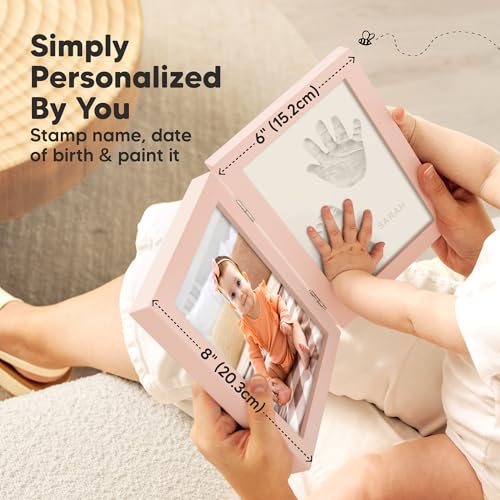 Baby Hand and Footprint Kit, Quick Dry Clay Newborn Keepsake (Petal Pink) - color: Petal Pink