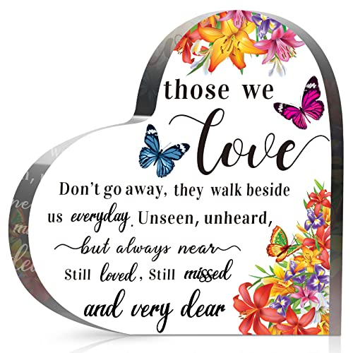 Jetec Sympathy Bereavement Gift for Loss of Loved One,6 x 6 x 0.6 Inch | Acrylic Heart, Memorial Condolence Grieving Keepsake for Mom Dad Grandma, Remembrance Decor, Sympathy Gifts Standing - size: 6 x 6 x 0.6 Inch