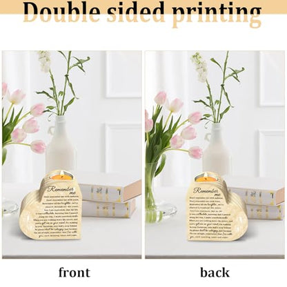Memorial Gift Wooden Heart Candle Holders, Sympathy Gifts for Loss of Loved One Candle Holders, Remembrance Gifts, Thoughtful Funeral Gifts, Double Sided Printing - color: Candle-remember