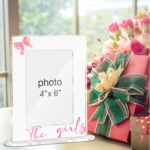 Best Friends Picture Frame Friendship Gifts for Girls Bestie Best Friends Sister, the Girls Acrylic Picture Frames 4 x 6 Inch Photo - color: V-the Girls