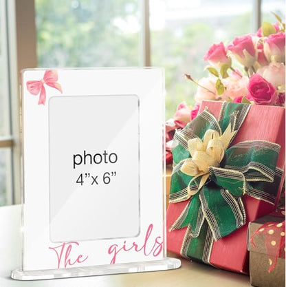 Best Friends Picture Frame Friendship Gifts for Girls Bestie Best Friends Sister, the Girls Acrylic Picture Frames 4 x 6 Inch Photo - color: V-the Girls