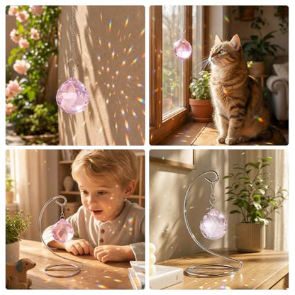 Bereavement Gifts for Loss of Loved One, Hanging Pink Rainbow Maker - color: Pink Ball