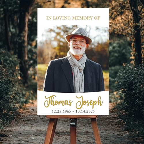 Personalized Editable Funeral Welcome Sign, Funeral Welcome Sign, Celebration of Life Sign on Plastic Board, In Loving Memory Sign, Memorial Sign, Memorial Sign, Funeral Decor - color: Version 4