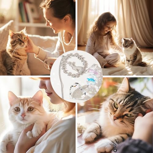 Hegelda Cat Memorial Gifts for Loss of Cat Crystal Suncatcher Ornaments | Pet Sympathy Gifts Stained Glass Decor, Remembrance Keepsake, In Loving Memory Passing Gift - style: Cat-Heart