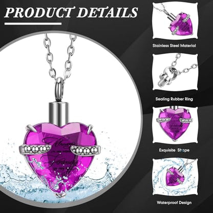 Ecation 15 Pcs Urn Necklace for Ashes Women Cremation Jewelry - color: Purple