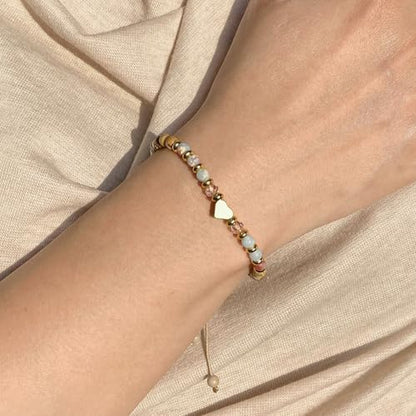 yupoxiu Natural Stone Bracelets - Inspirational Birthday Gifts for Women | Thinking of You & Get Well Soon Gifts for Women, Unique Jewelry Gift for Friend, Sister, Her - style: D-Shoushan &Life is Tough