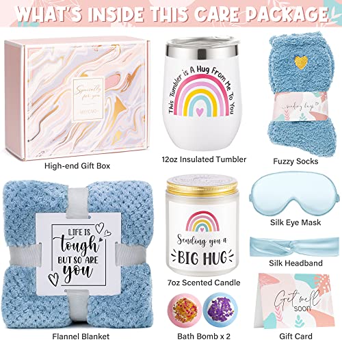 Get Well Soon Gifts for Women, Inspirational Birthday Gifts for Women, Self Care Package Get Well Gift Baskets for Friends After Surgery, Sympathy Thinking of you Gifts, Feel Better Cancer Care Gifts - color: A2.Blue