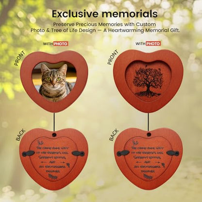 Memorial Wind Chime for Loss of Loved One, Sympathy Gift with Photo Frame for Mother Father Pet, 33" Deep Tone Healing Bereavement & Remembrance Gift (Gold) - color: Gold